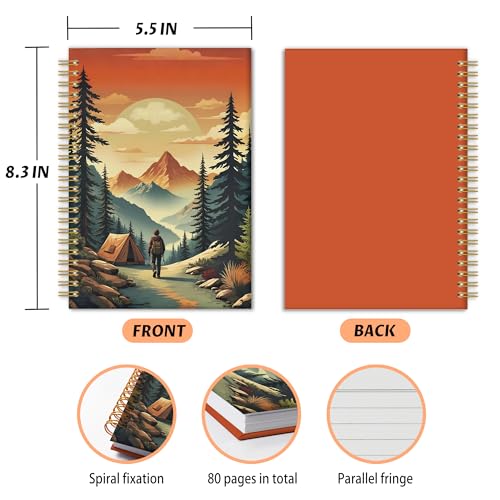 Journal de voyage pour homme format 14,7 x 21,1 cm à couverture rigide