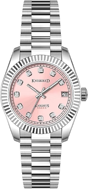 Classic Watch for Women with Crystal Accented and Solid Stainless Steel Band Ladies Dress Watch Water Resistant