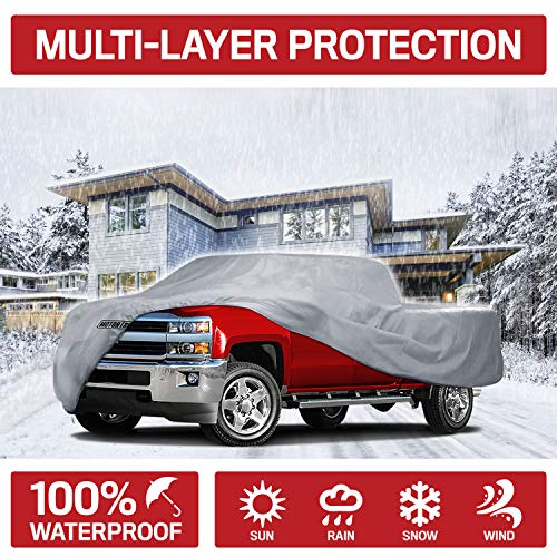 Image of Motor Trend Custom Fit Truck Cover for Ford F-150 Super Crew /Cab Short Bed 2001-2019, Heavy Duty Car Cover Waterproof All Weather, Indoor Outdoor Heavy Duty Car Cover for Automobiles, Winter Storage
