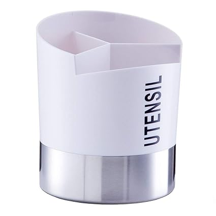 Zeller Utensil Holder 14,5x17cm in White, 14.5 x 14.5 x 17 cm