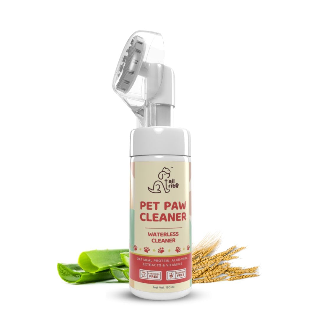 See full amazon price history chart for Tail Tribe Dog-Waterless Pet Paw Cleaner|Bristle Brush |Oatmeal Protein|Aloe Vera Extracts |Vitamin E|160 Milliliter Tail Tribe Dog-Waterless Pet Paw Cleaner|Bristle Brush |Oatmeal Protein|Aloe Vera Extracts |Vitamin E|160 Milliliter (B0D4JMYXW9) Amazon Price History, Amazon Price Tracker