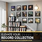 Emfogo Vinyl Record Frame, 3-Pack Album Frames for Vinyl Records Display, Record Frame for 12x12 Inch LP Cover Display (3 Pack/Black)