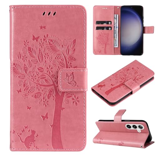 Fatcatparadise Coque pour Samsung Galaxy S24 Plus/S25 Plus Core, Antichoc TPU Housse Cuir Flip Case Portefeuille Etui Rabat [Magnétique] Coque de Protection...