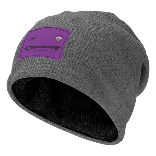 Bonnet de pêcheur en maille gaufrée doublé polaire gris pour hiver motif dessin animé