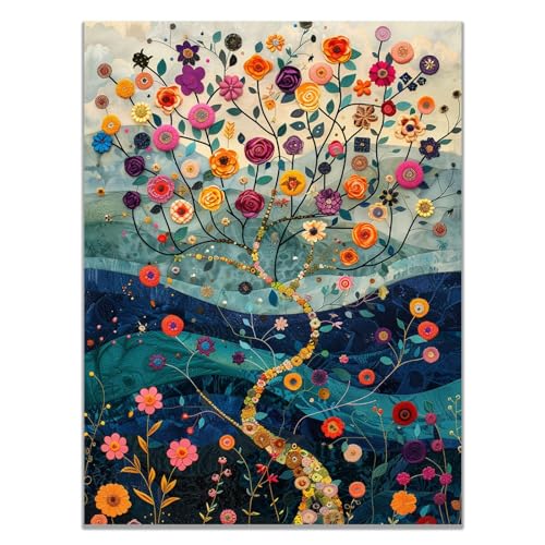 Fleurs d’art moderne sur toile 60x90cm pour habiller un grand mur vide de salon
