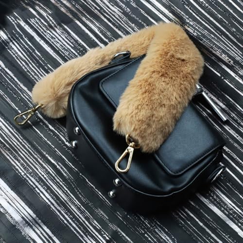 Correa de felpa corta de 48cm con hebilla desmontable para renovar tu bolso de mano de invierno 7