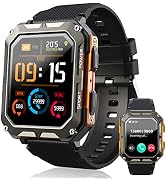 VIRAN Military Smart Watch for Men, IP68 Waterproof Rugged Smartwatch with Bluetooth Call (Answer...