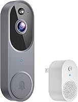 Vista 1 de CutePanda Cámara de timbre de video inalámbrico 1080P, detección humana AI, sistema de seguridad para el hogar, vista en vivo