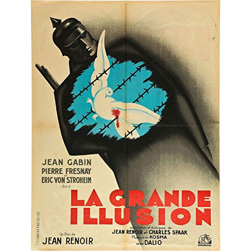 Fabulous Affiche Poster Vieille Affiche Française de Film la Grande Illusion Rétro Poster Cinéma Vintage 30x38cm