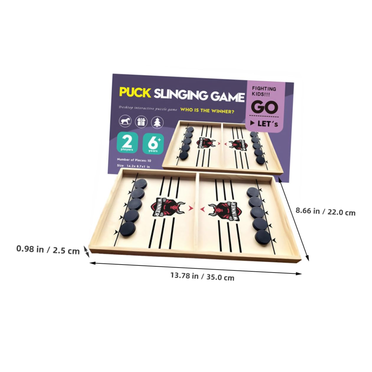 POPETPOP Jeu de Société en Bois Palets à Fronde pour Parents et Garçon et Filles, Jeu D'échecs Amusant et Éducatif pour Bataille de Bureau sur Table