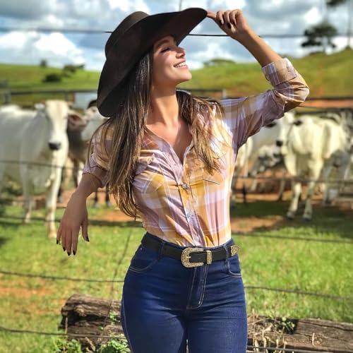 Women's Western Genuine Leather Belt Vintage Style Plus Size for Jeans2