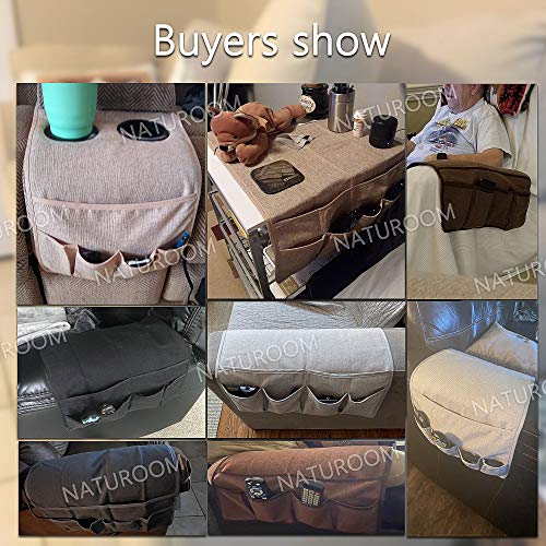 image for Naturoom Arm Chair Organizer, Armchair Caddy for Recliner Non-Slip Cou