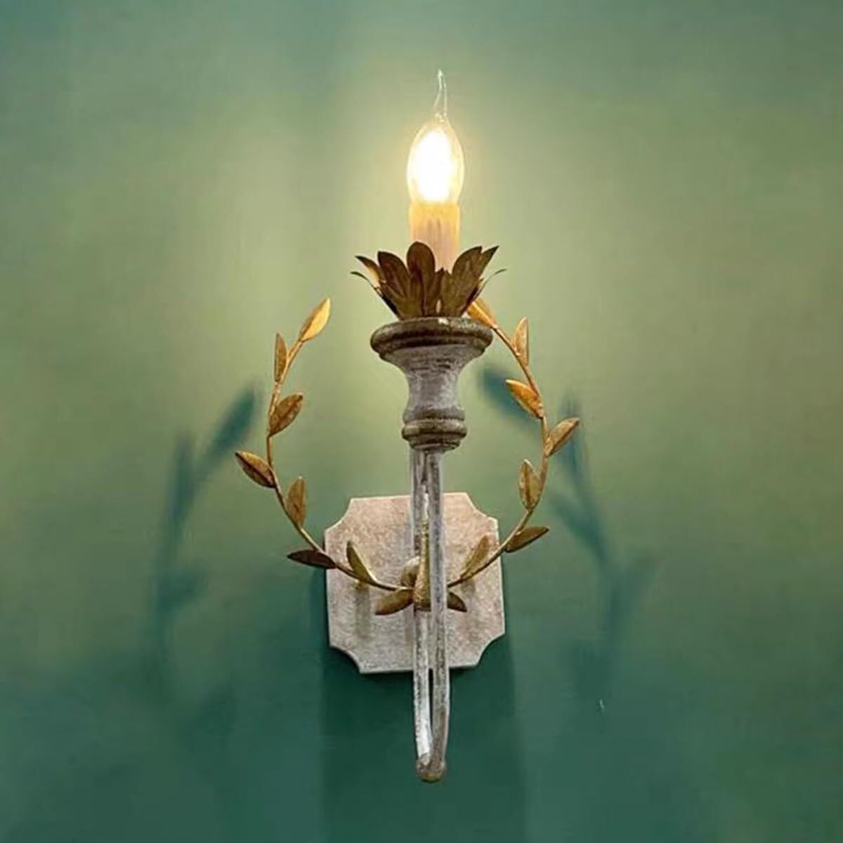 French Corridor Fixtures Creative Farmhouse Wall Sconces American Vintage Country Wall Lamp Rustic Wooden Wall Light Interior Decoration Wall Mounted Light for Living Room Loft Hallway