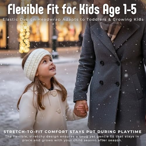 Image of Funky Junque EK32-21HWKIDS-25 Kids Headwrap Headband Ear Warmer - Ivory