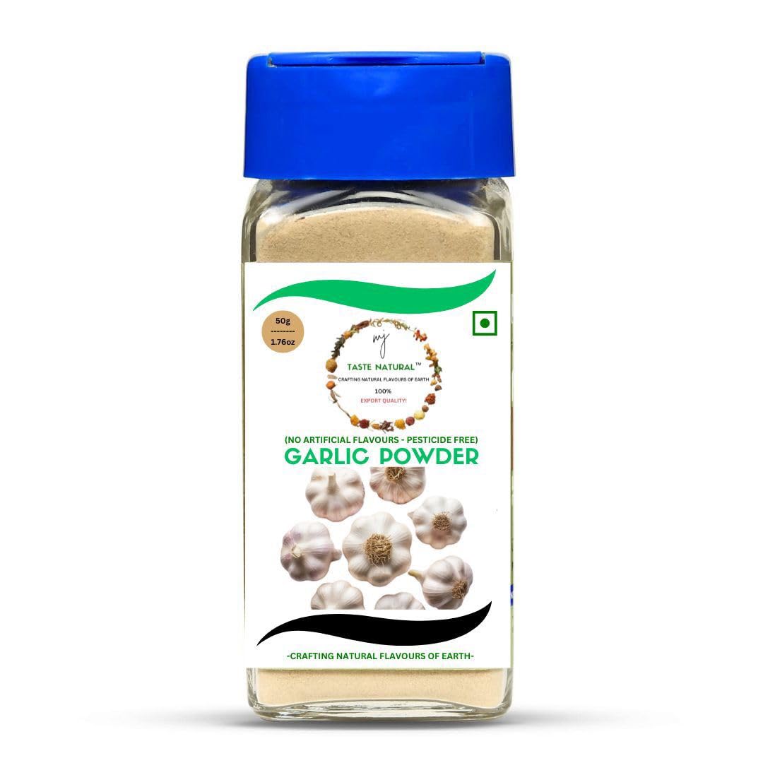 MJ TASTE NATURAL Garlic For Cooking & Health Benefits, Reusable Jar With Seasoning Cap