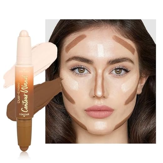 Contour Highlighter Stick，2-in-1 Dual-Ended Cream Bronzer & Highlighter Sticks Pen for Face Body Contouring Makeup- Buildable，Waterproof, Easy to Apply Suitable for Beginners，01Nuetral Nude + Beige