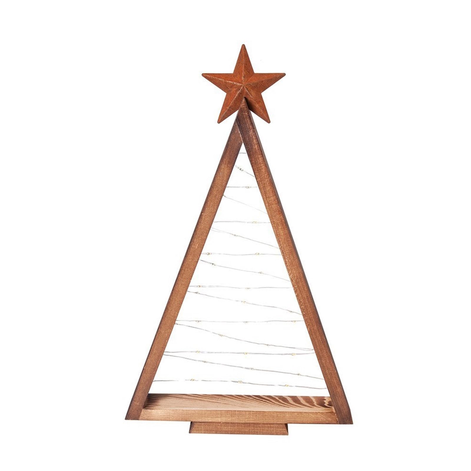 KAQNTUD Illuminated Wooden Christmas Tree with LED Light Miniature Table Ornament for Holiday Party Decoration LED