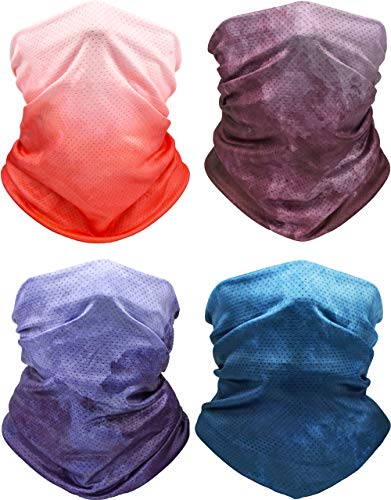 Neck Gaiter Face Mask , Breathing Face Cover, Reusable Cooling Bandana, Washable Scarf (4 Pack Nebula)