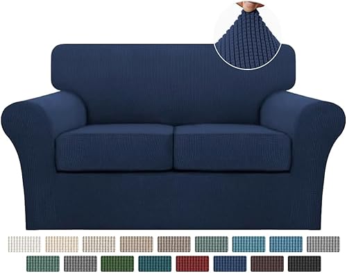 Miniatura 95 de Turquoize Fundas de sofá de 4 piezas para sofá de 3 cojines, funda de sofá suave para perros, fundas de sofá lavables con 3 fundas de cojín Biscotti