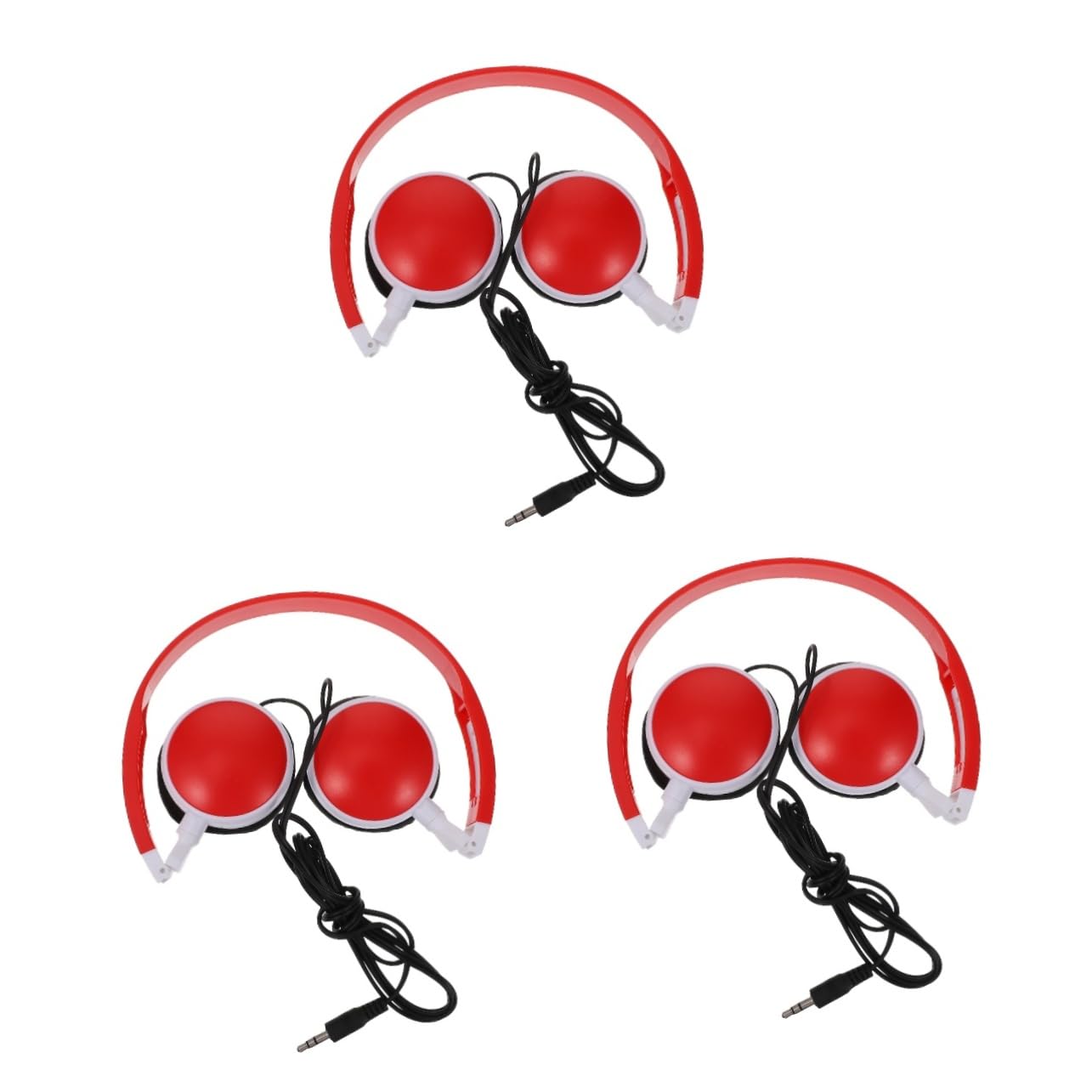 Gatuida 3 Pcs Children's Headphones Children Headset Foldable Stereo Classroom Headphones Stereo Headphones Wired Stereo Music Headset Kids Wired Headphones in-ear PVC Student