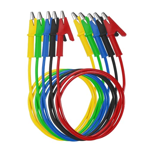 Image of ACEIRMC 5PCS Alligator Clips Test Leads Dual Ended Crocodile Wire Cable with Insulators Clips Test Flexible Copper Cable for Electrical Testing 3.3ft /1m