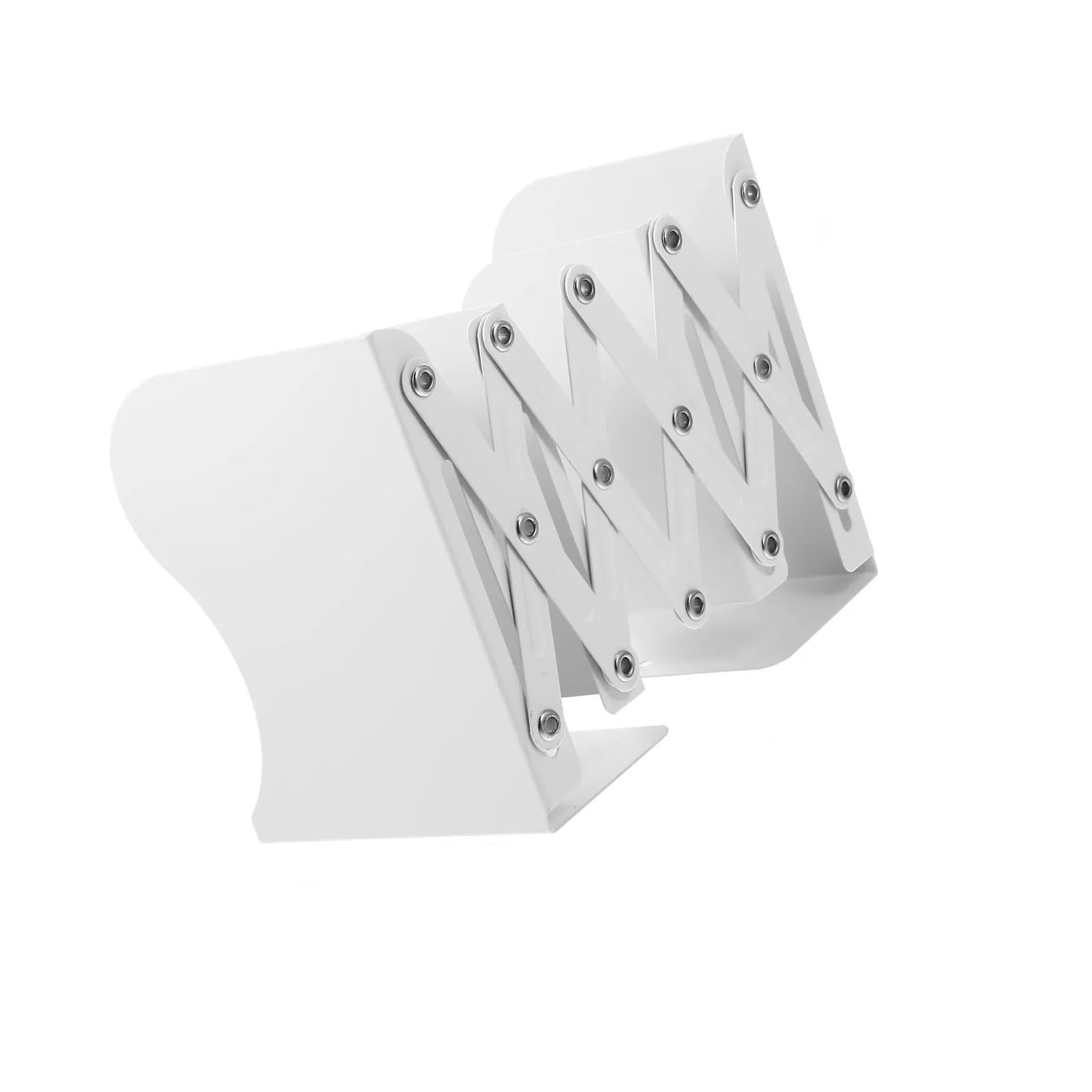 Desktop Bookends Expandable Bookend Metal Book Holder for Desk Retractable Desktop Bookshelf Organizer Heavy Duty Bookends for Home Office School Library(White)