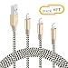 Lightning Cable Budget & Good Phone Charging Cable 3 Pack 6FT Extra Long Lightning to USB Cable Certified Charging Cord Charger Compatible iPhone iPad iPod Air Nano Touch Black Gold