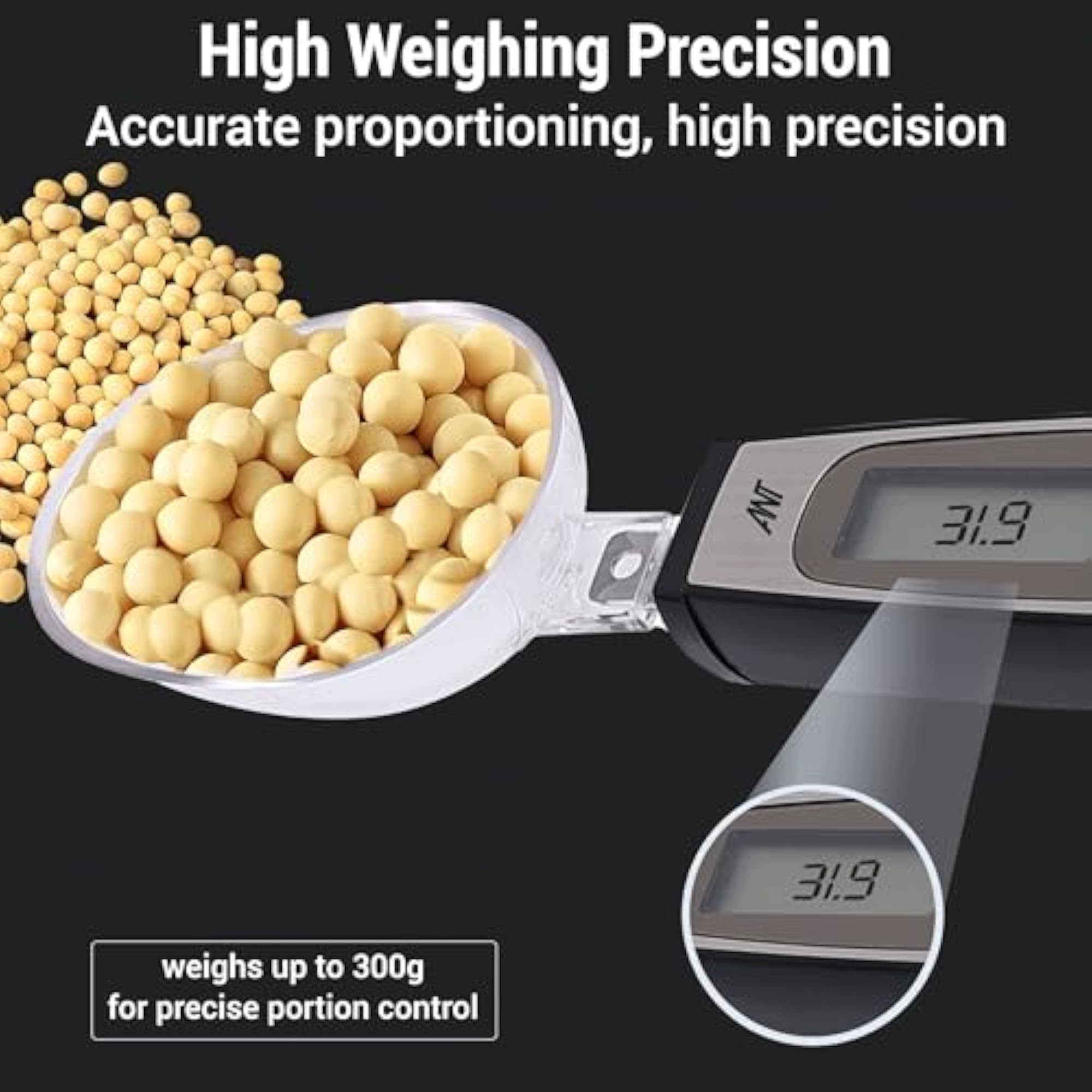Digital Measuring Spoon Scale for Kitchen, 300g Capacity