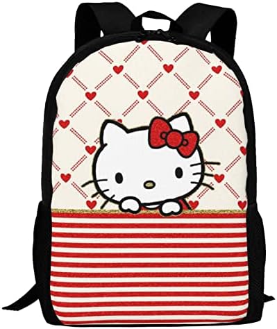 FENTI Cartoon Cute Cat Backpack 17 In Large Capacity Daypack Casual Travel Laptop Backpack for Women Girl