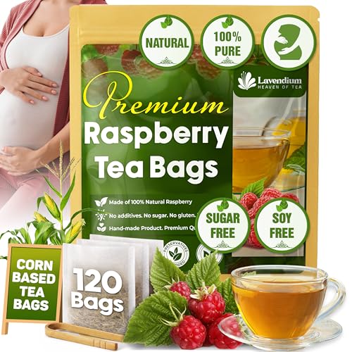 Image of Lavendium Raspberry Leaf Tea Bags, Red Raspberry Leaf Tea, 120 Count