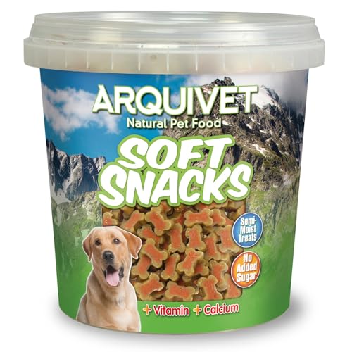 Arquivet, Soft Snacks für Hunde, Duo-Knochen aus Lachs und Reis, 800 g