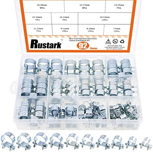 Swpeet 50 Pezzi Fascette Tubo Miniatura In Acciaio Inox 304 - Kit Assortito 10 Misure Per Auto, Moto E Idraulica