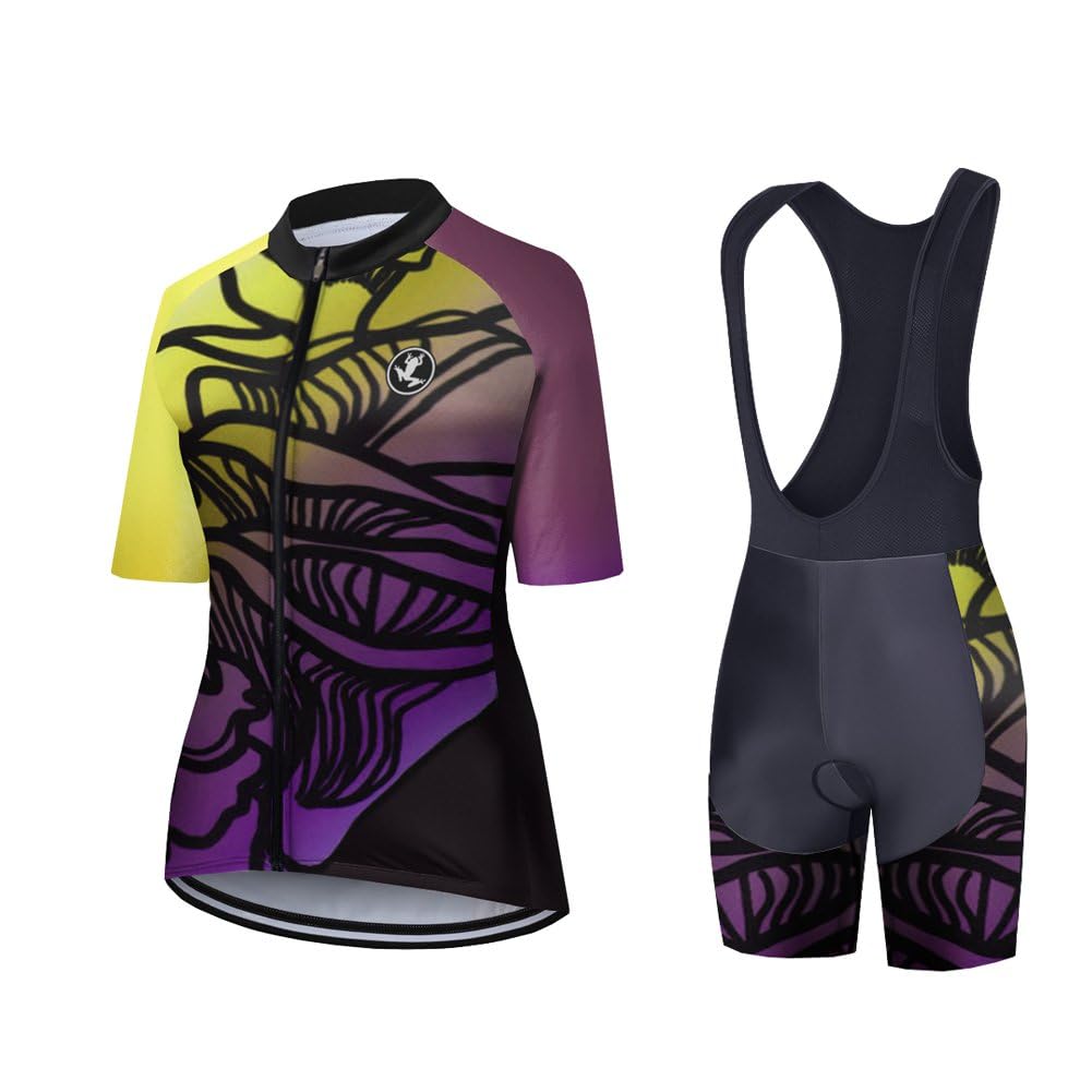 Ugly Frog Traspirante Donna Insieme Sport all'Aria Aperta Usura Manica Corta Magliette Ciclismo Maglia Bicicletta & Bici Pantaloni Sportivo Abbigliamento Set Bici Triathlon Wear