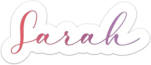 Elegante adhesivo con nombre de Sarah, calcomanía de vinilo impermeable para parachoques de automóvil, laptop, botella de agua, pared y ventana,