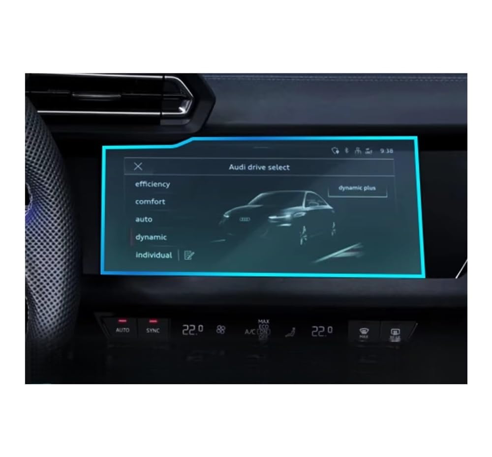 Protector de Pantalla para el Sistema de navegación del Coche, Apto para el Protector de Pantalla de Cristal Templado de la Consola Central del Audi A3 2023-2024, de 10,25 Pulgadas.