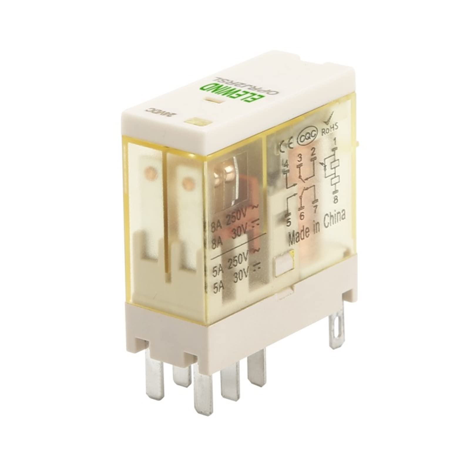 Relé intermedio electromagnético pequeño ORJ1SL de 12A con luz indicadora de estado para cuadros