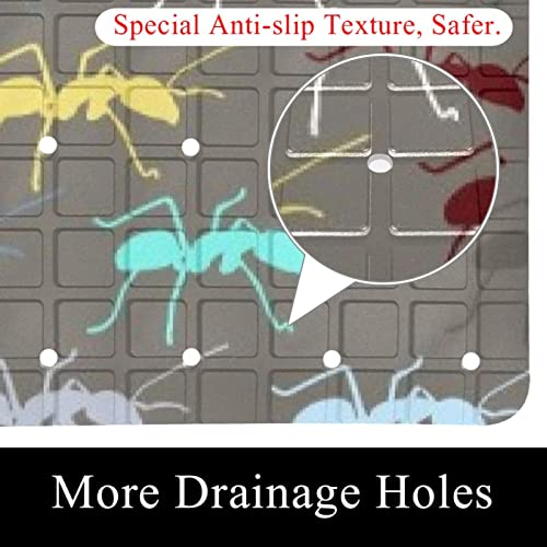 Tapis de douche antidérapant baignoire ventouses trous drainage