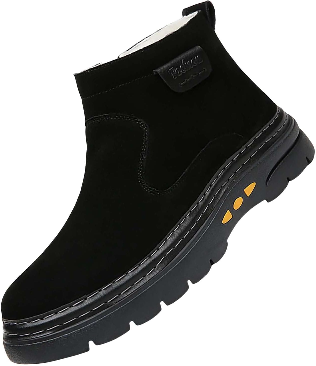 Chaussures d’hiver pour homme – Doublées – En daim – Avec fermeture éclair – Bottes de neige – Chaussures de randonnée – Chaussures de trekking – Bottes de travail – Pour l’extérieur et l’hiver