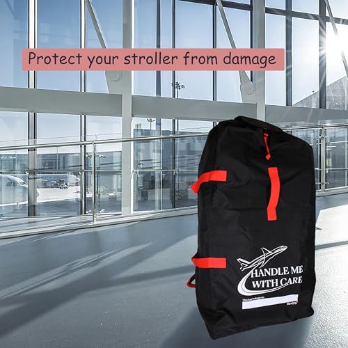 Hewjog Extra Large Stroller Travel Bag for Airplane, for Jogger Jogging & Double Strollers, Water-Resistant Padded Stroller Cover Stroller Check Bag for Air Travel, Black