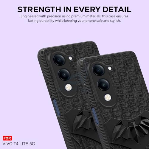 Image of AESTMO Back Cover for Vivo T4 Lite 5G / iQOO Z10 Lite 5G / Y04 4G / Y19 5G | Stylish | Soft Silicone | Shockproof | Camera Lens Protection Back Cover (Black)