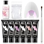 Aijimei Poly Nail Gel Kit - 6 Colors, 0.5fl.oz, DIY & Salon Nail Art Gel with Slip Solution