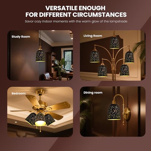 Image of ceiling fan light covers, Etched Starlight with 1-5 /8 inch Fitter for Wall Lamp Pendant Light Shade Fixture ceiling fan replacement globes light bulb cover