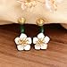 Sonateomber Flower Jacket Earrings for Women, Dainty 14k Gold Plated Enamel Dangle Front Back Floral Earing Prom Everyday Fashion Jewelry Gift