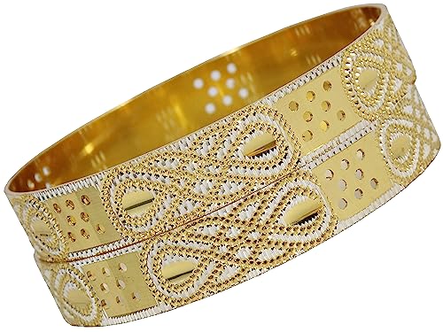 Image of NMII Brass Gold Plated Bangles Set For Women's & Girls (Pack of 2)