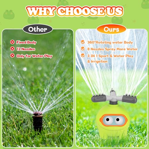 Jouet d'eau de Grenouille Jouet d'extérieur pour Enfants 3 4 5 6 7 garçon et Fille de 8 Ans, Enfants Sprinkler Jeux d'extérieur Jouets de Jardin Jouets de Jardin pour Enfants Eau extérieure Jouer – Image 6