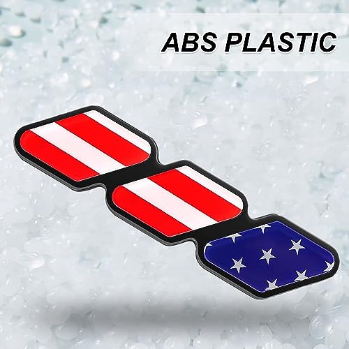 Image of CONGCONG Tri-Color Emblem Grille Fender Hood Side Skirt Bumper Side Mirror Dashboard Accessories Fit for Toyota Tacoma 4Runner Tundra Rav4.(Red Flag)