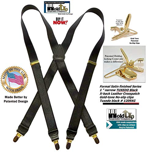 Image of Hold-Up Formal Series Men's X & Y-Back Suspenders with No-Slip Clips | Available in traditional X-back and Y-back styles for business, formal, and dress occasions.