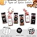 Churboro 25 Spice Jars with 547 Labels- Glass Spice Jars with Black Metal Caps, 4oz Empty Spice Containers with Shaker Lids, Funnel, Chalk Pen, Square Seasoning Bottles for Spice Rack, Drawer, Cabinet