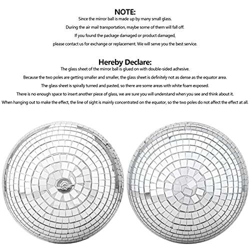 Devan - 20CM Silberne Spiegelkugel - Disco-Kugel für Party, Hochzeit & Fest - Hängend aus Glas