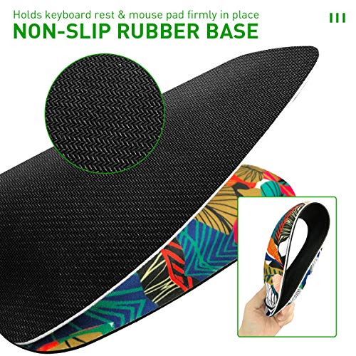 Mouse Pad with Wrist Support Ergonomic Gel, Keyboard Wrist Rest for Computer Keyboard with Raised Memory Foam for Desktop/Laptop/Notebook, Red Black Floral - Thumbnail 2